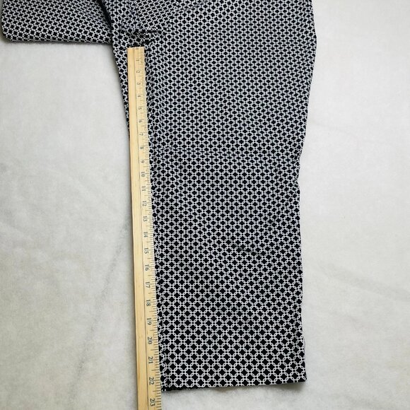 Jasmine & Julia Navy Geometric Stretch High Rise Pull On Capri Pants Size 14W - Picture 9 of 10